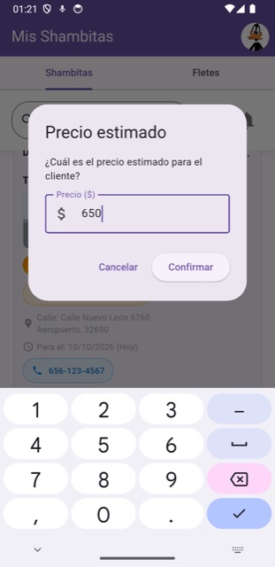 Acepta y fija tu precio